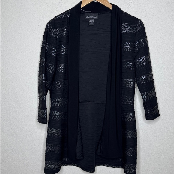 Frank Lyman Design Black Knit festive Cardigan size 12 - Picture 1 of 7